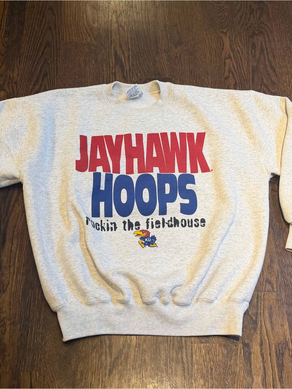 Kansas Jayhawks 'Jayhawk Hoops' Gray Crewneck Sweatshirt